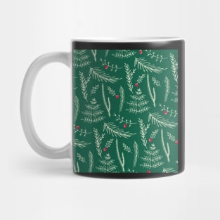 Holly Leaves, Pattern, Christmas Mug